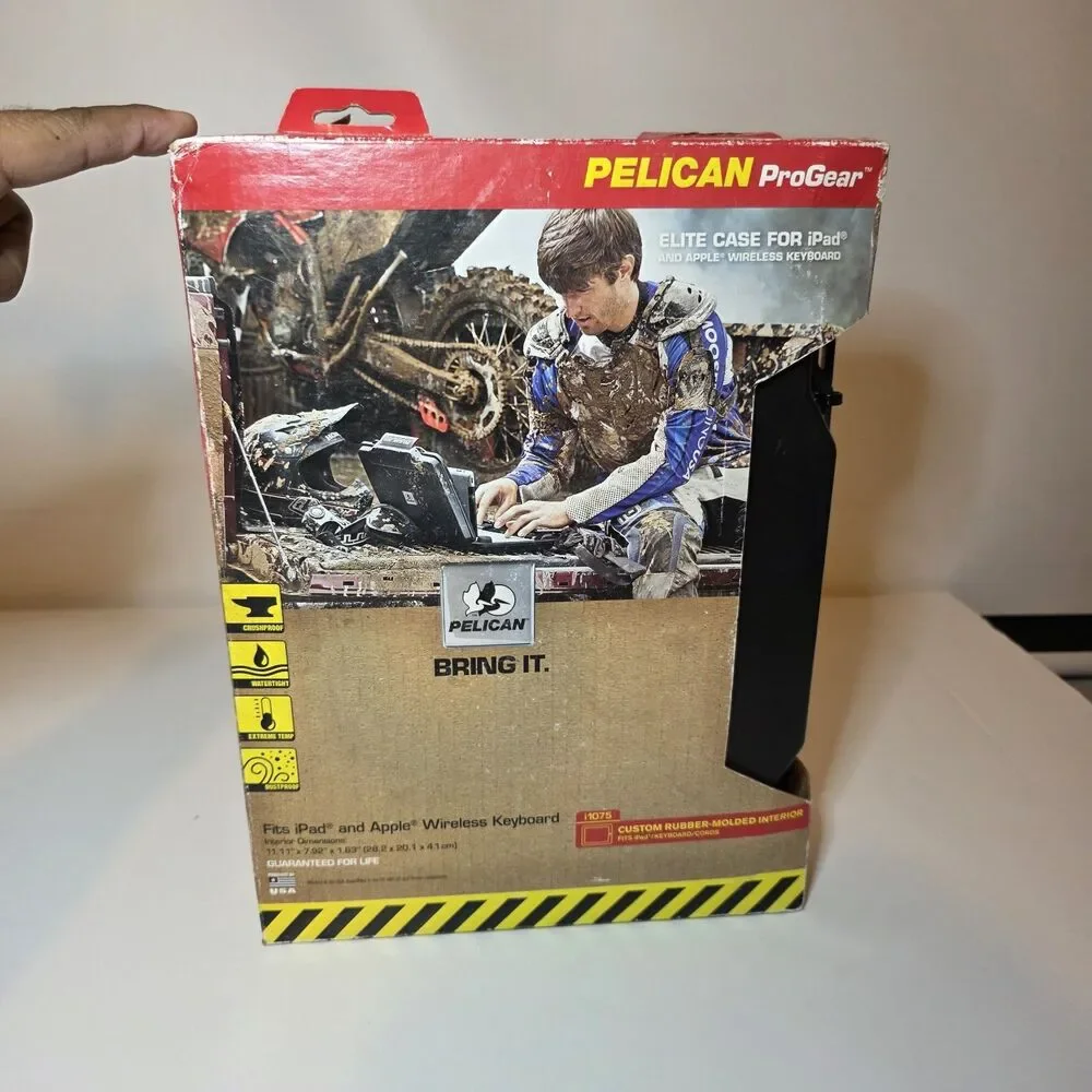 Pelican ProGear 1075 Elite Travel Hard Case For Ipad & Apple Keyboar New Black